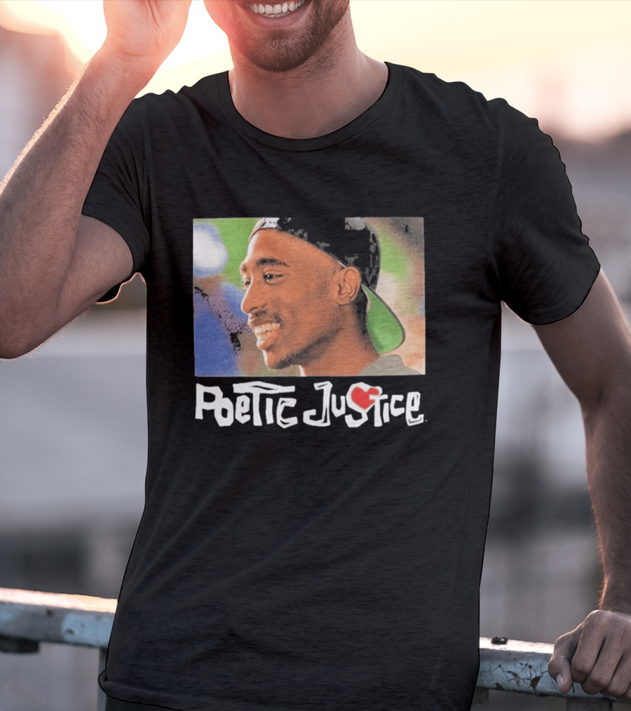 Tupac Poetic Justice Smiling Cap Backwards T-Shirt
