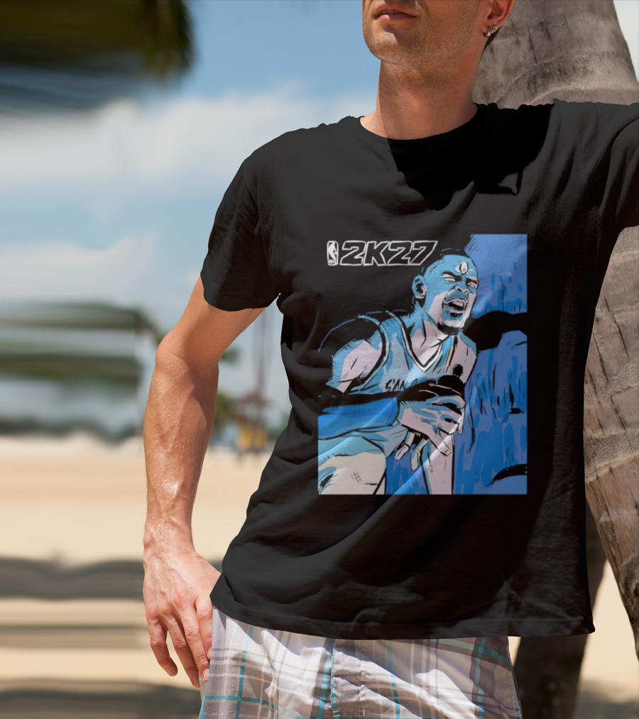 Victor Wembanyama NBA 2K27 Basketball Game Cover T-Shirt
