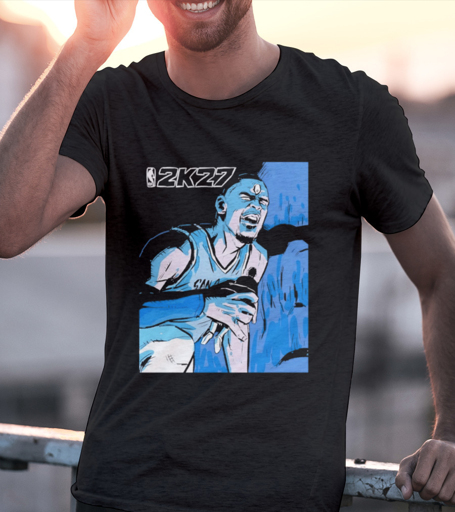 Victor Wembanyama NBA 2K27 Basketball Game Cover T-Shirt