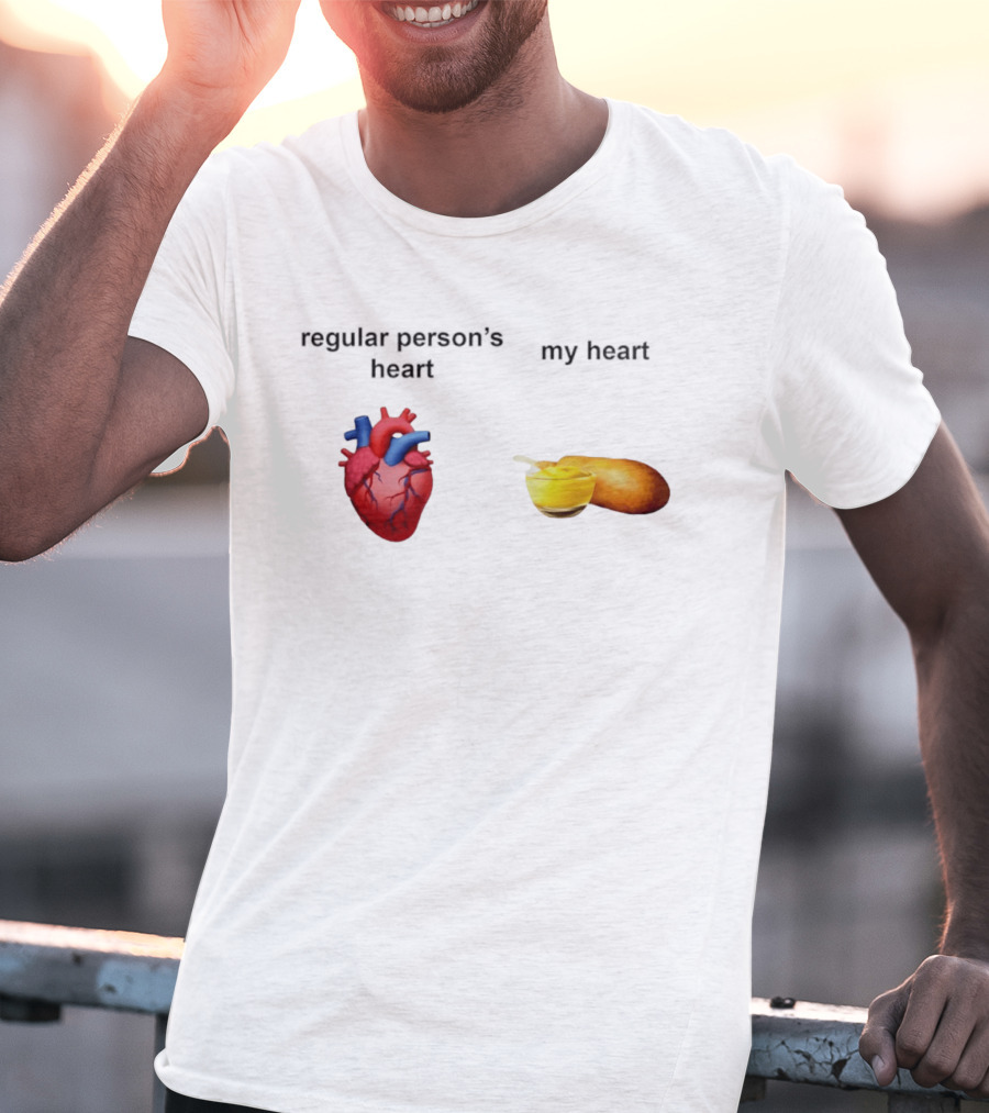 Regular Person's Heart My Heart Corn Dog Mustard T-Shirt