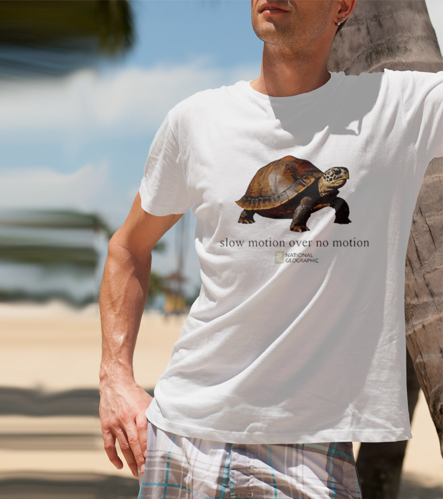 Slow Motion Over No Motion Turtle National Geographic T-Shirt