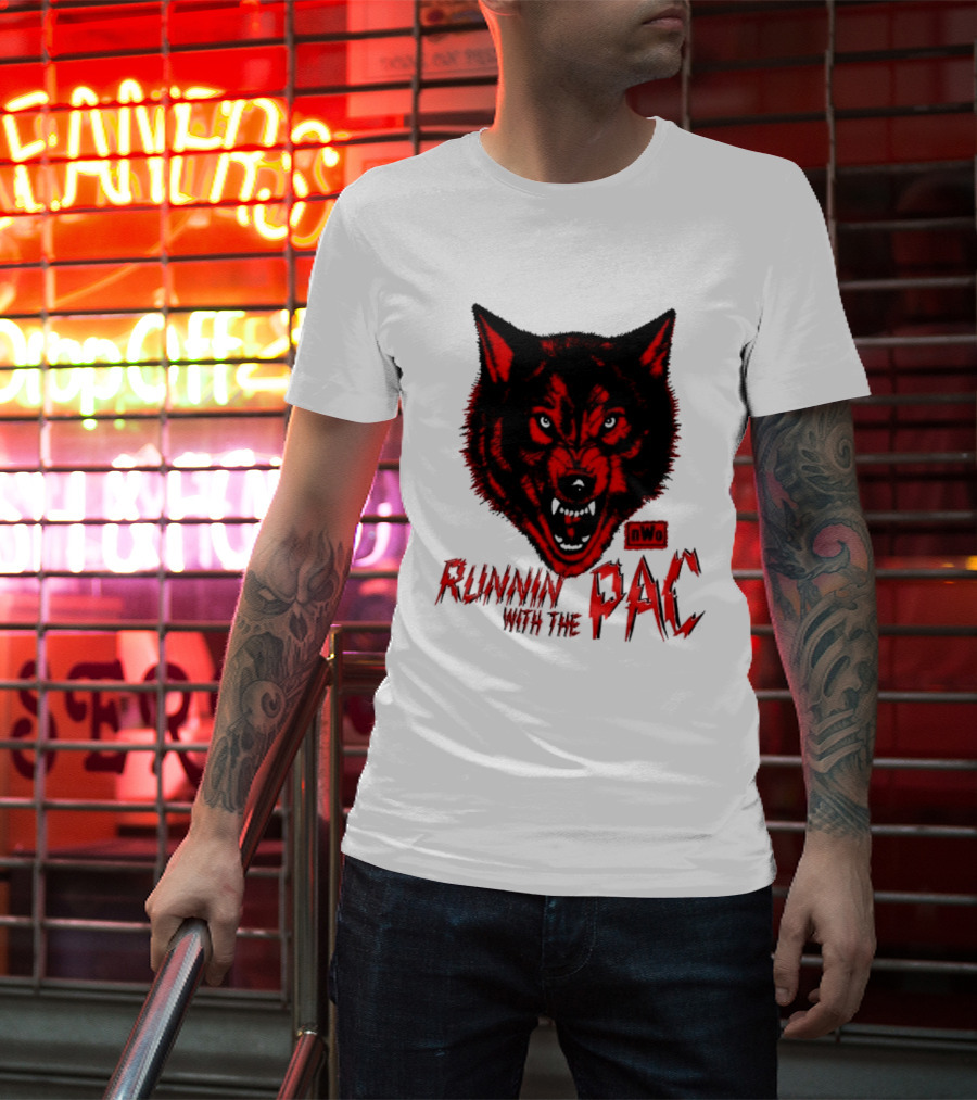 Runnin With The Pac Wolf NWo New World Order 2 Sided T-Shirt