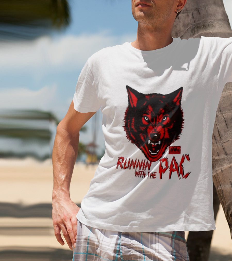 Runnin With The Pac Wolf NWo New World Order 2 Sided T-Shirt