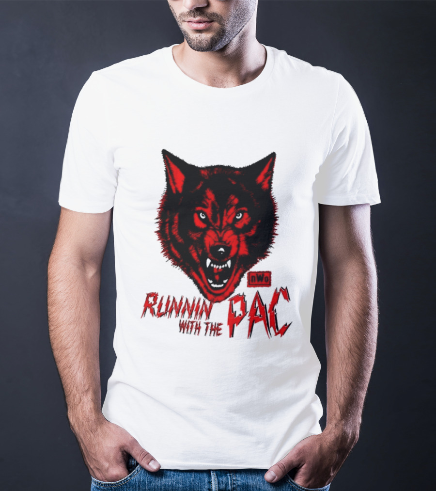Runnin With The Pac Wolf NWo New World Order 2 Sided T-Shirt