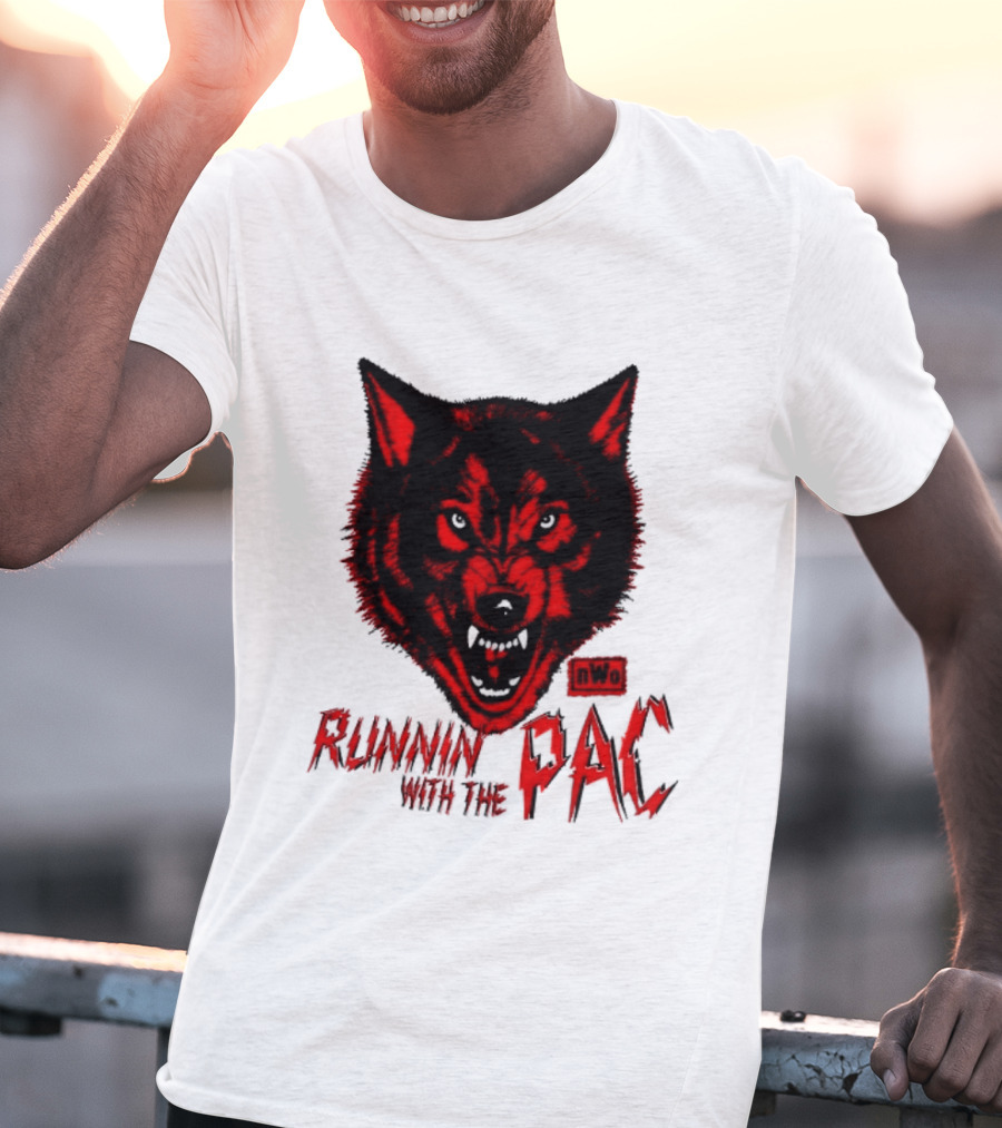 Runnin With The Pac Wolf NWo New World Order 2 Sided T-Shirt
