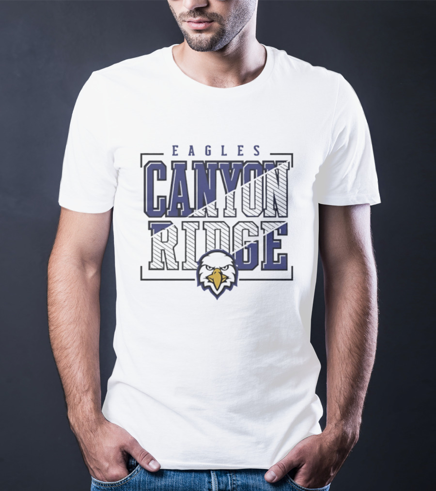 Canyon Ridge Eagles Crown Trio Slanted Lines Head T-Shirt