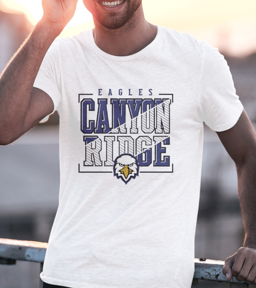 Canyon Ridge Eagles Crown Trio Slanted Lines Head T-Shirt