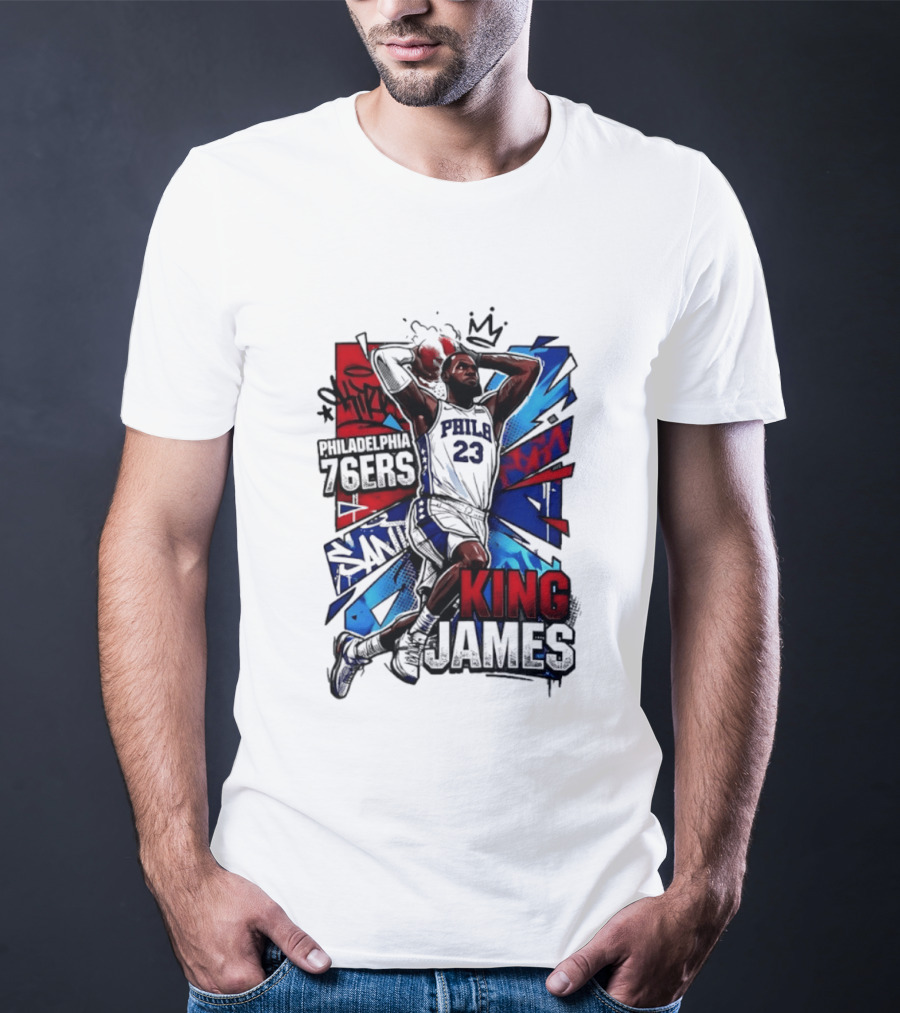 Philadelphia 76ers King James LeBron 2026 NBA Basketball T-Shirt