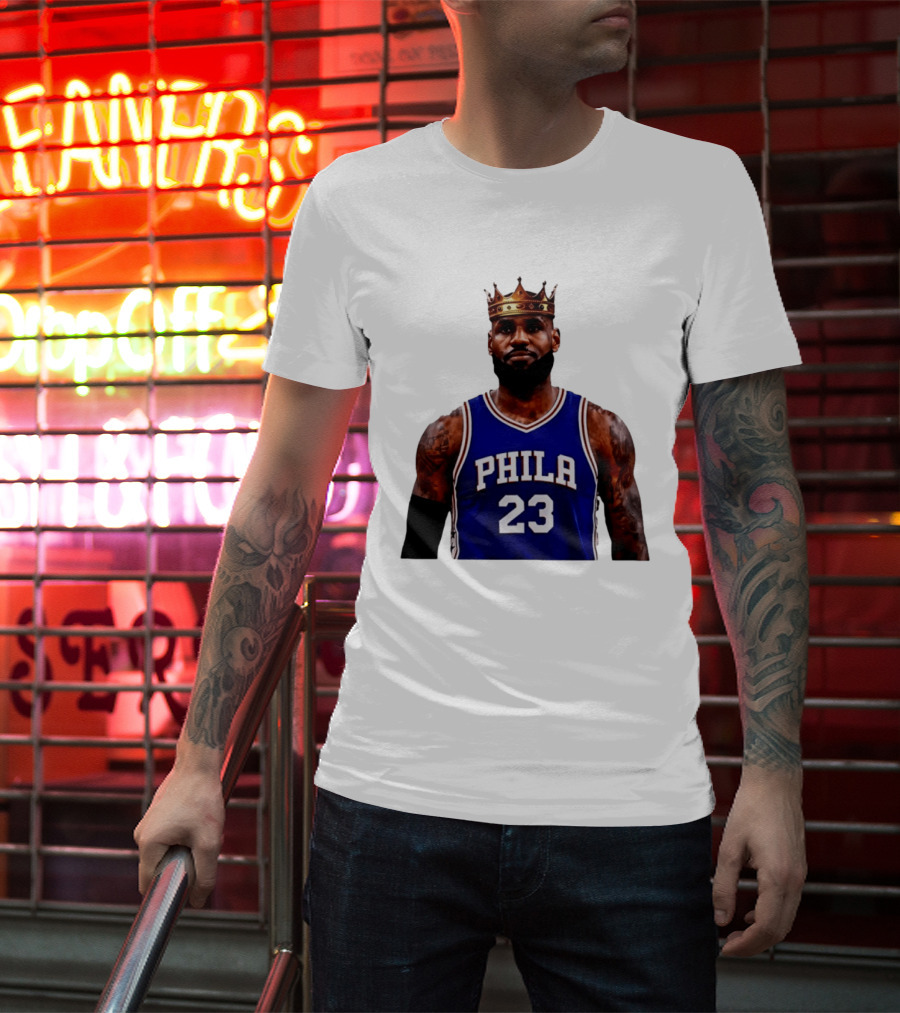 Lebron James 23 Phila Basketball King With Crown T-Shirt