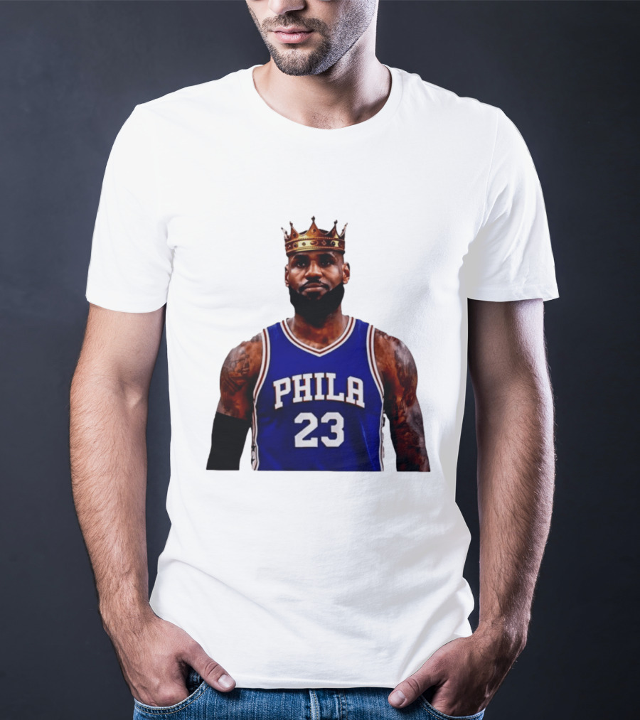 Lebron James 23 Phila Basketball King With Crown T-Shirt