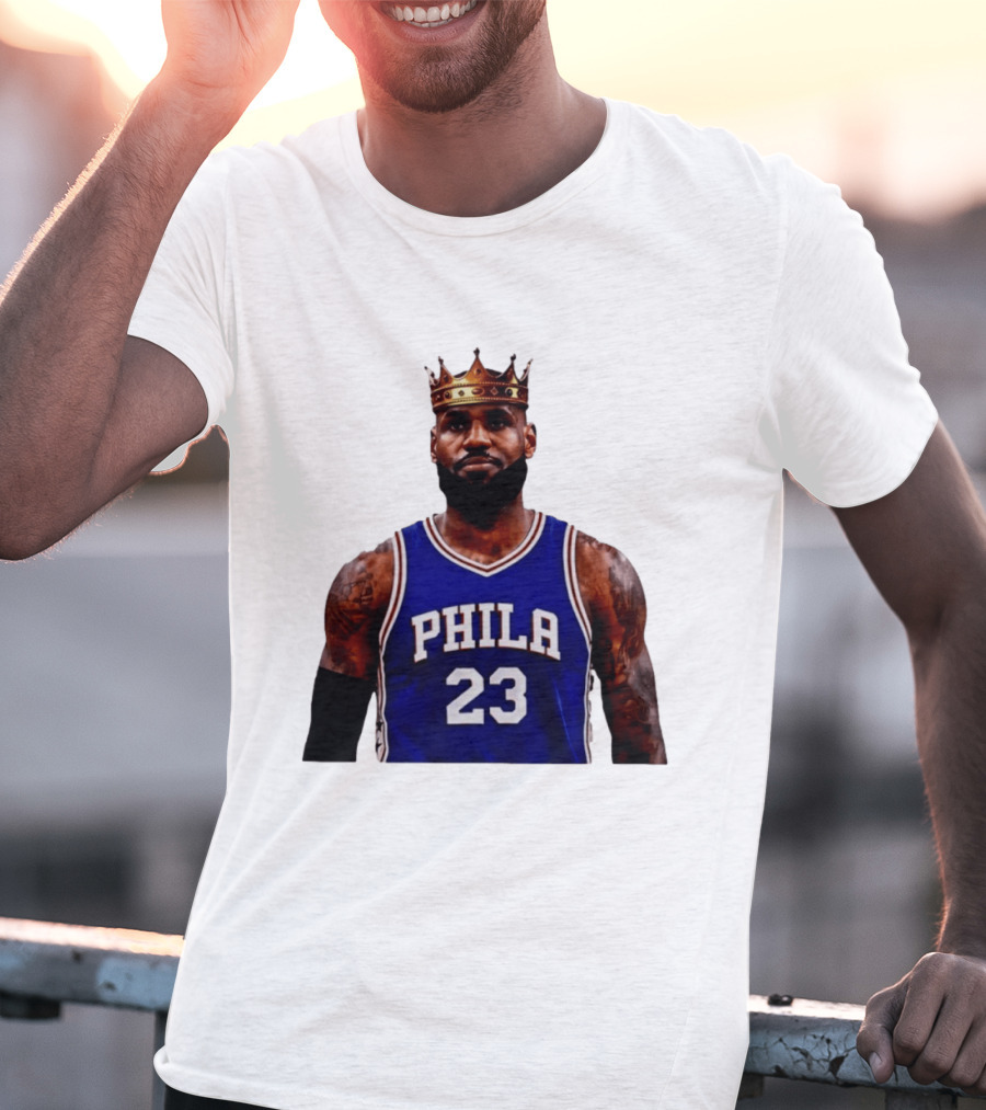Lebron James 23 Phila Basketball King With Crown T-Shirt