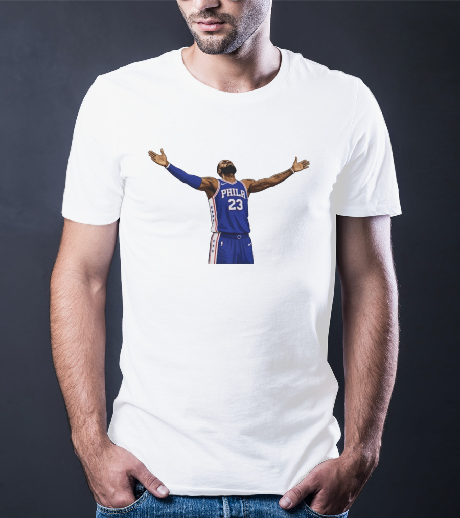 LeBron James Philadelphia 76ers Number 23 NBA Celebration Moment T-Shirt