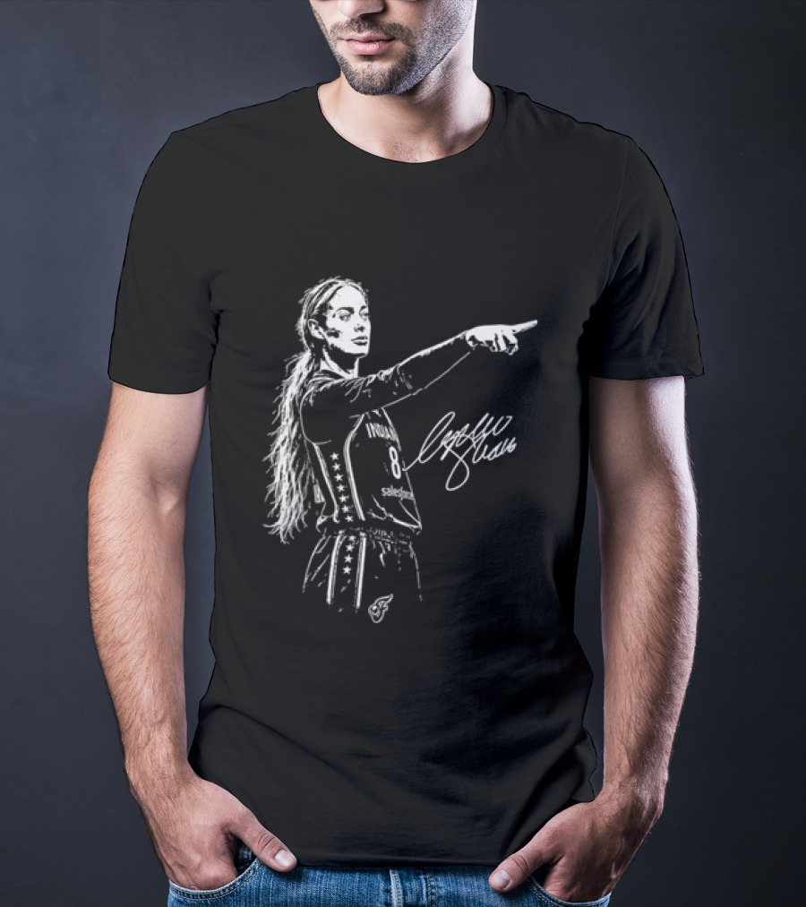 Sophie Cunningham Pointing Gesture Basketball Player Sketch T-Shirt