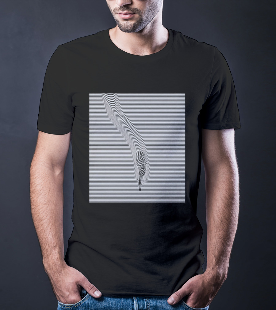 Zebra Optical Illusion Striped Black And White T-Shirt