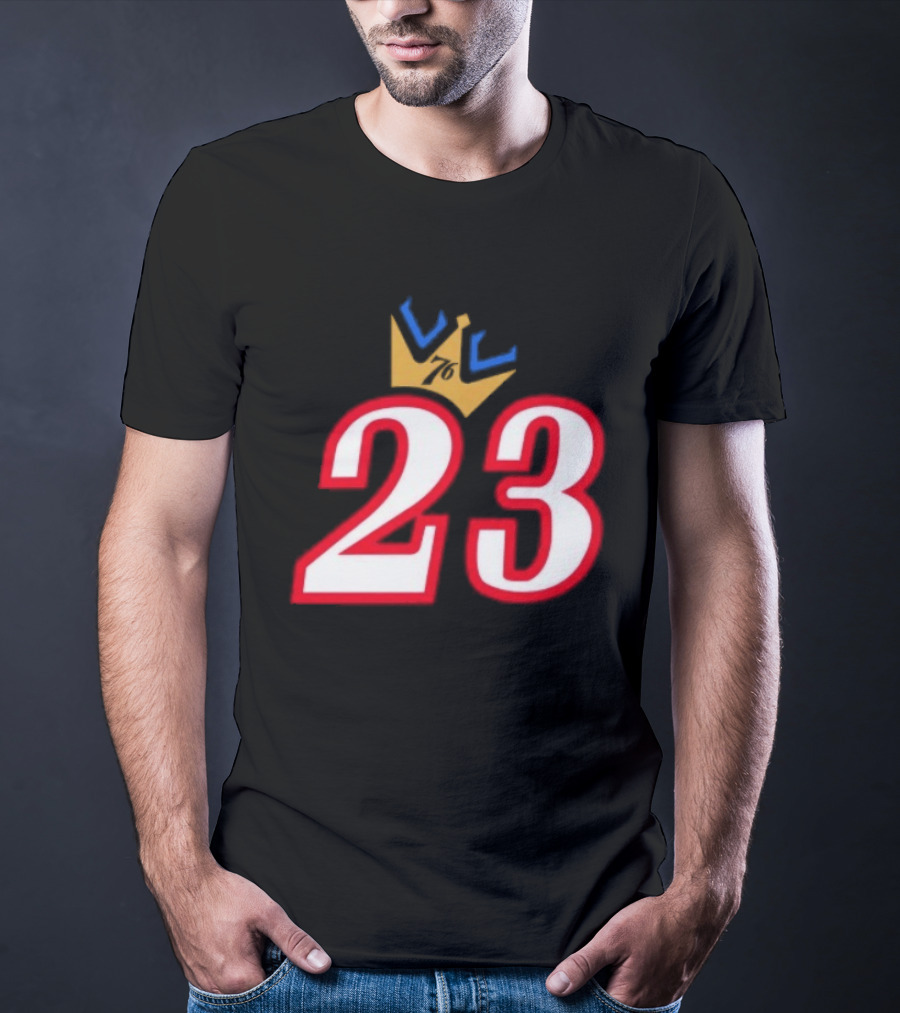 LeBron James 23 King Crown Philadelphia 76ers T-Shirt
