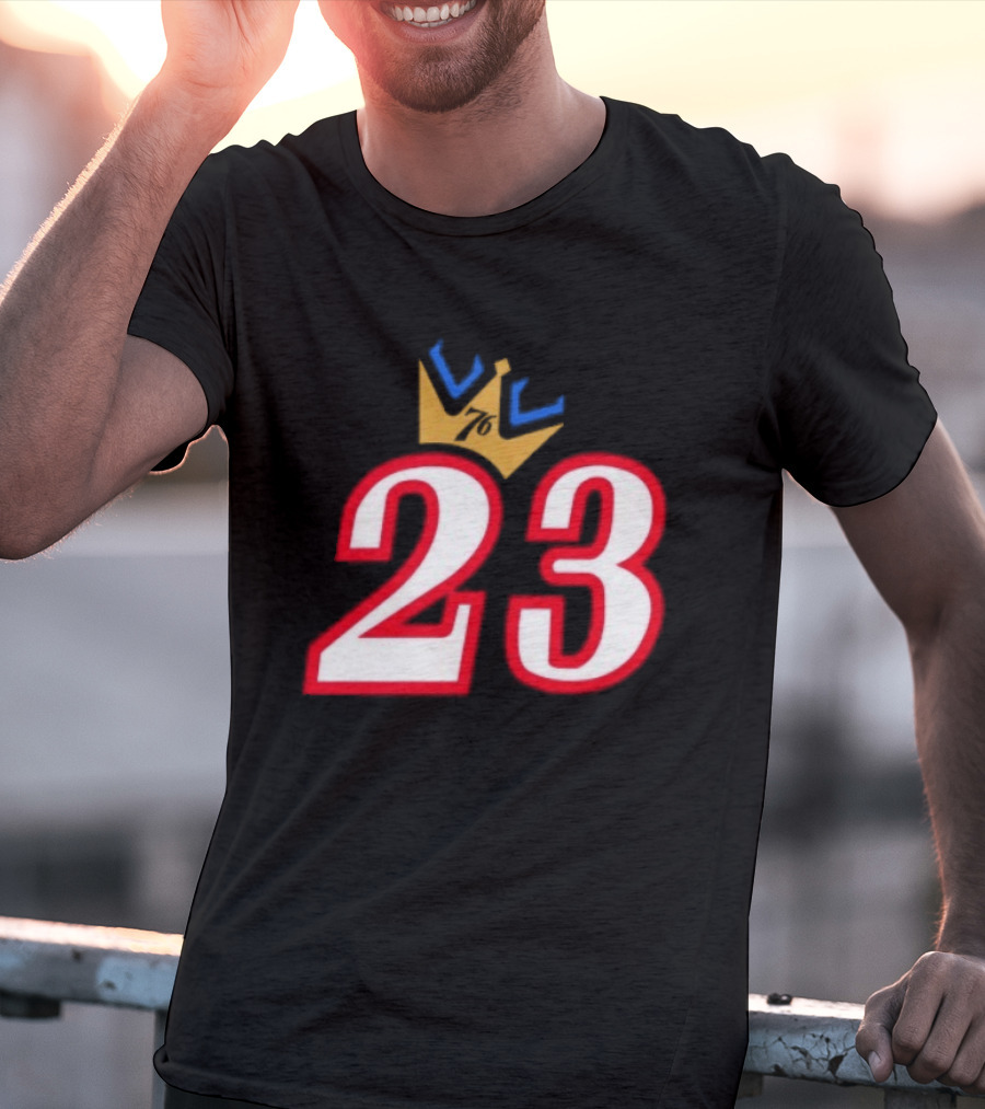 LeBron James 23 King Crown Philadelphia 76ers T-Shirt