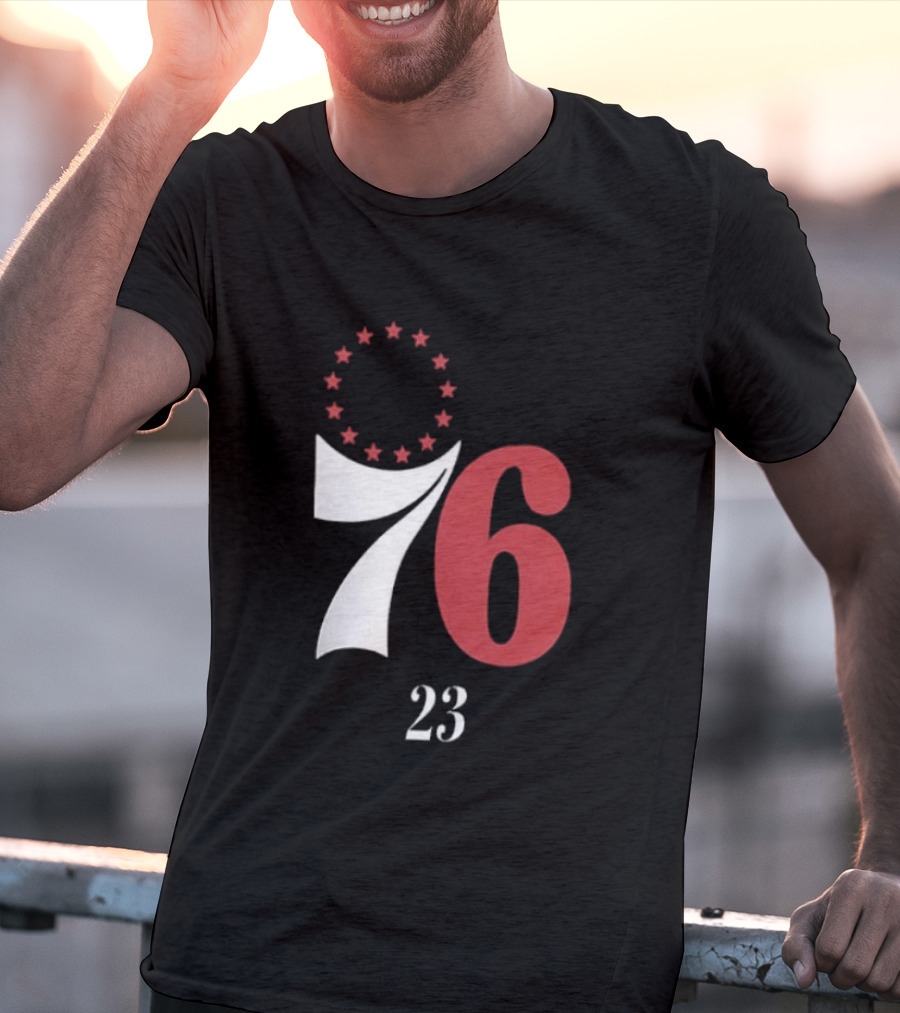 LeBron James Philadelphia 76ers Red In The Paint 23 Number 76 Stars T-Shirt