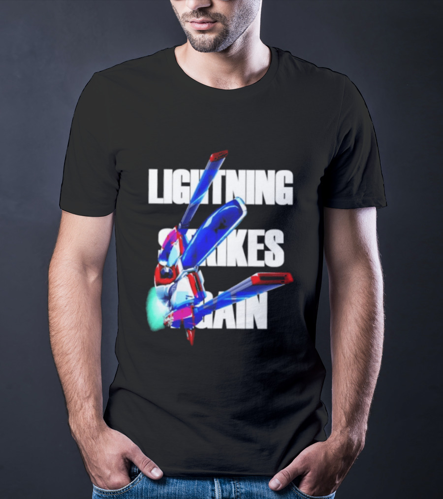 Lightning Strikes Again Gundam Mecha Robot T-Shirt