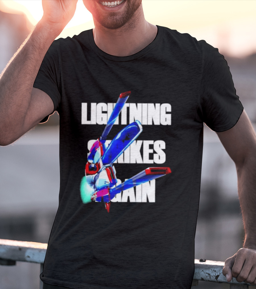 Lightning Strikes Again Gundam Mecha Robot T-Shirt