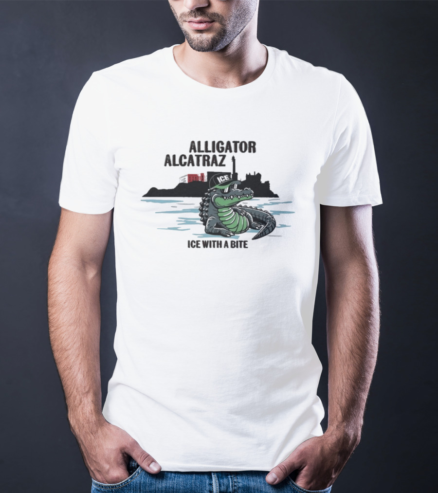 Alligator Alcatraz Ice With A Bite Chilling Reptile At San Francisco Bay T-Shirt
