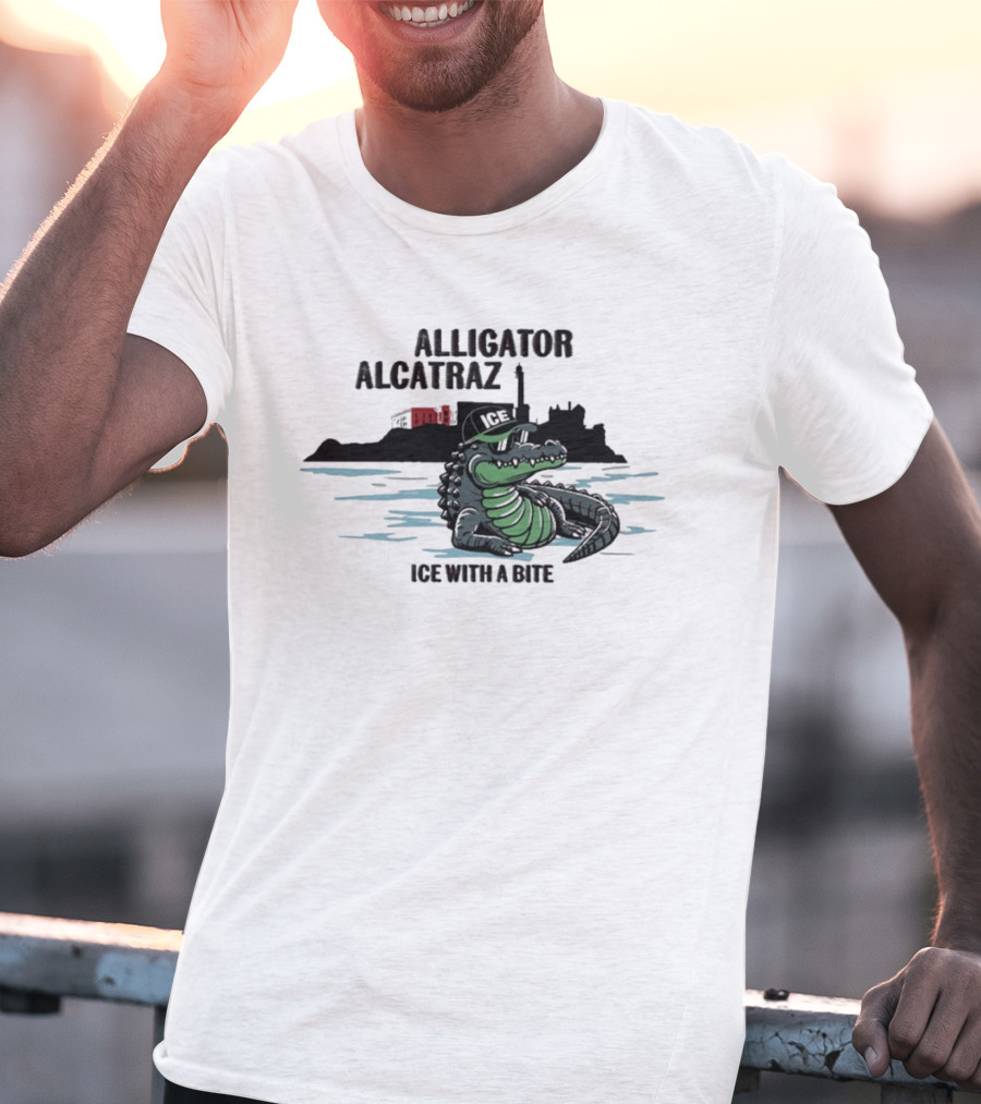 Alligator Alcatraz Ice With A Bite Chilling Reptile At San Francisco Bay T-Shirt