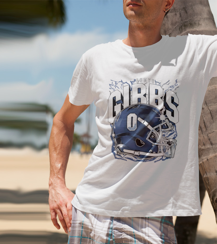 Jahmyr Gibbs 0 Detroit Lions Football Helmet 2026 GIBBS T-Shirt