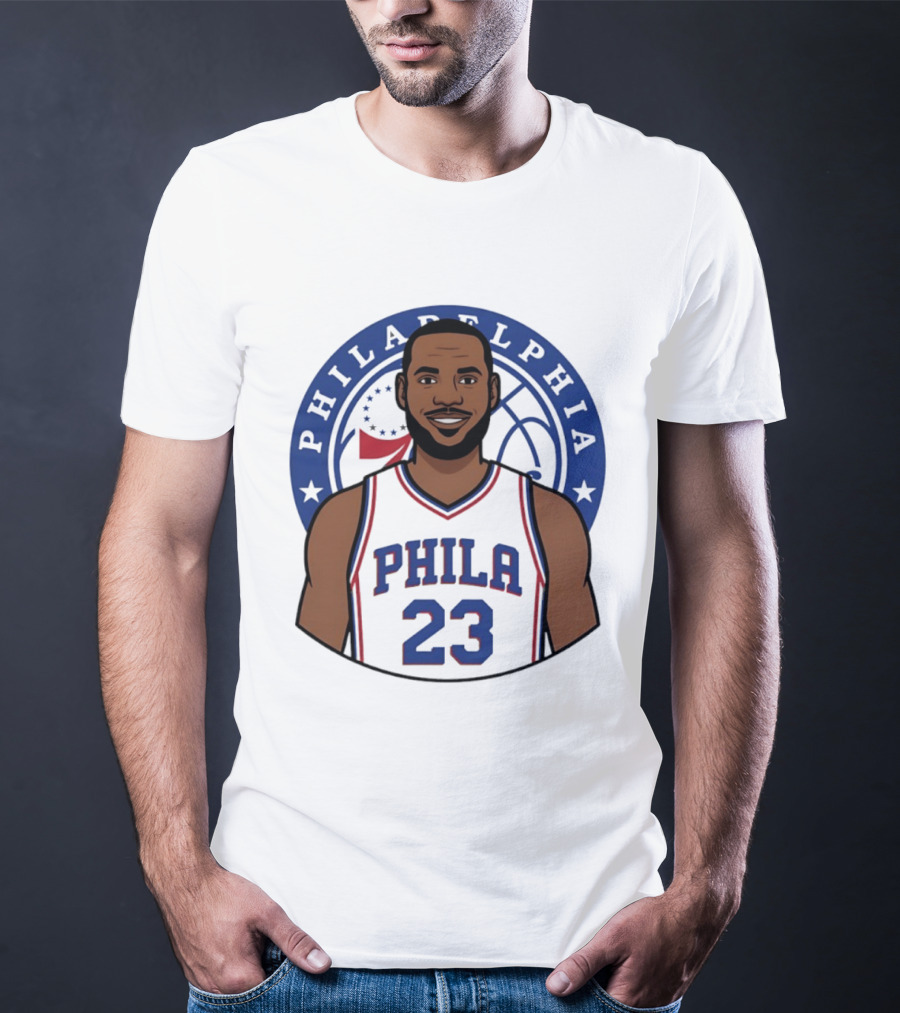 King James Philadelphia Phila 23 Basketball 76ers Star T-Shirt