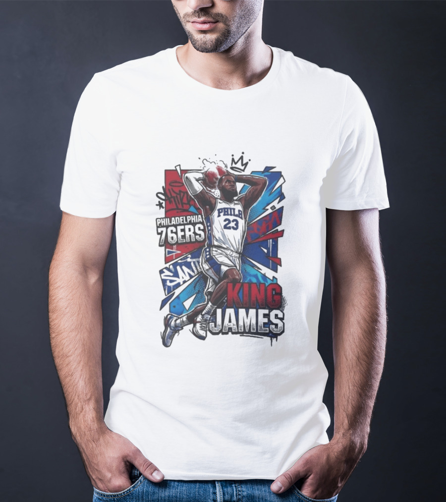 Philadelphia 76ers King James Dunk Graffiti T-Shirt