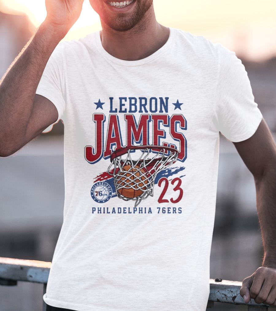 LeBron James Basketball 23 Hoop Philadelphia 76ers T-Shirt