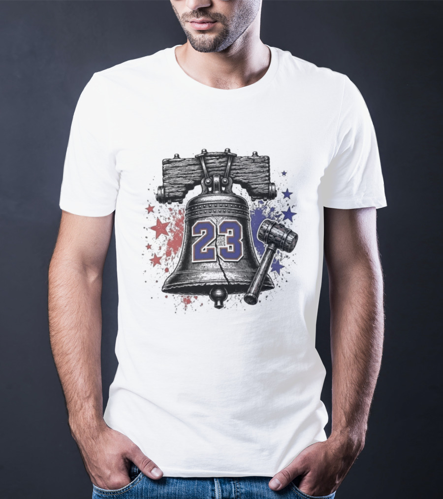 Lebron James 23 Liberty Bell Philadelphia 76ers Fan T-Shirt