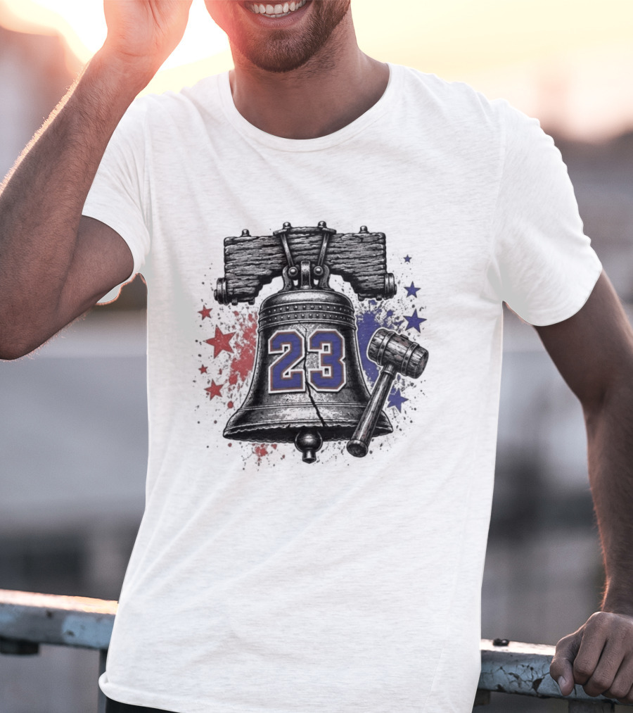 Lebron James 23 Liberty Bell Philadelphia 76ers Fan T-Shirt