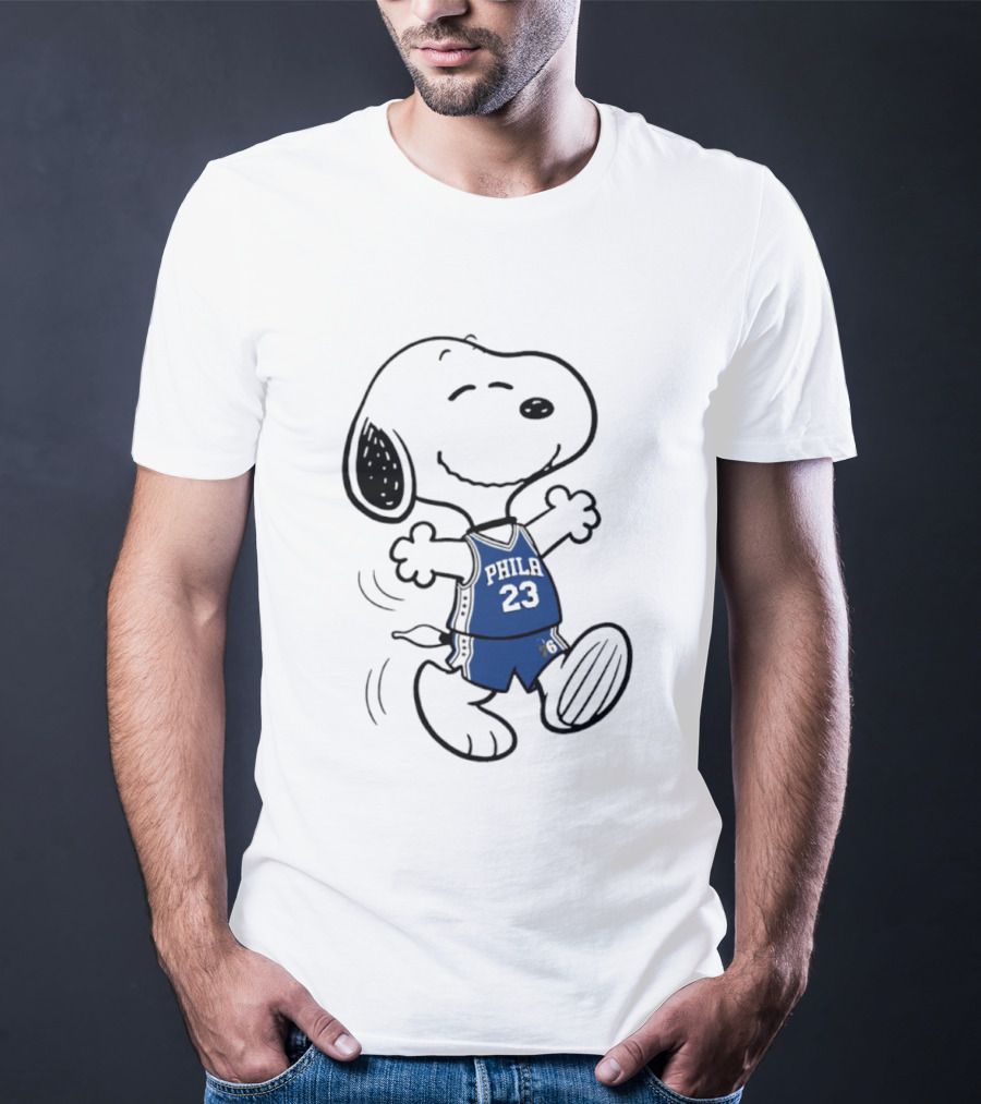 Snoopy Philly 23 Basketball Peanuts X LeBron James Philadelphia Sixer T-Shirt
