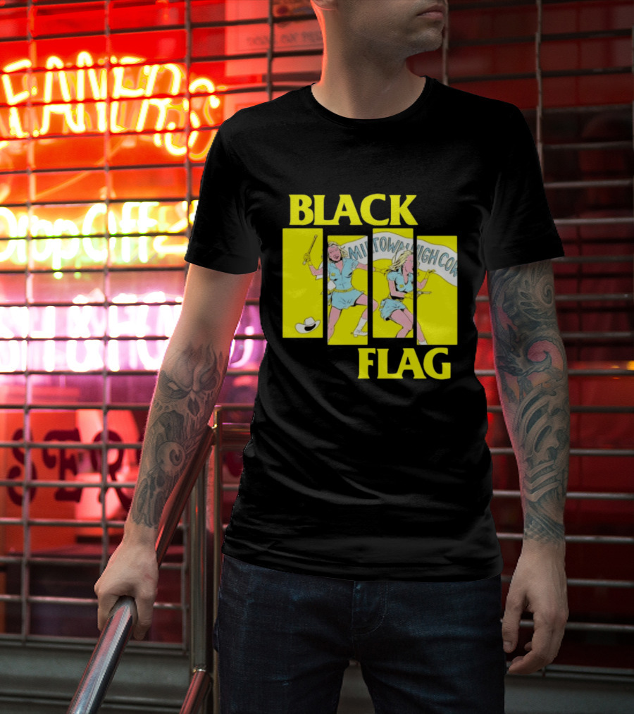 Black Flag Midtown High Comix Punk Rock Mid 20th Century T-Shirt