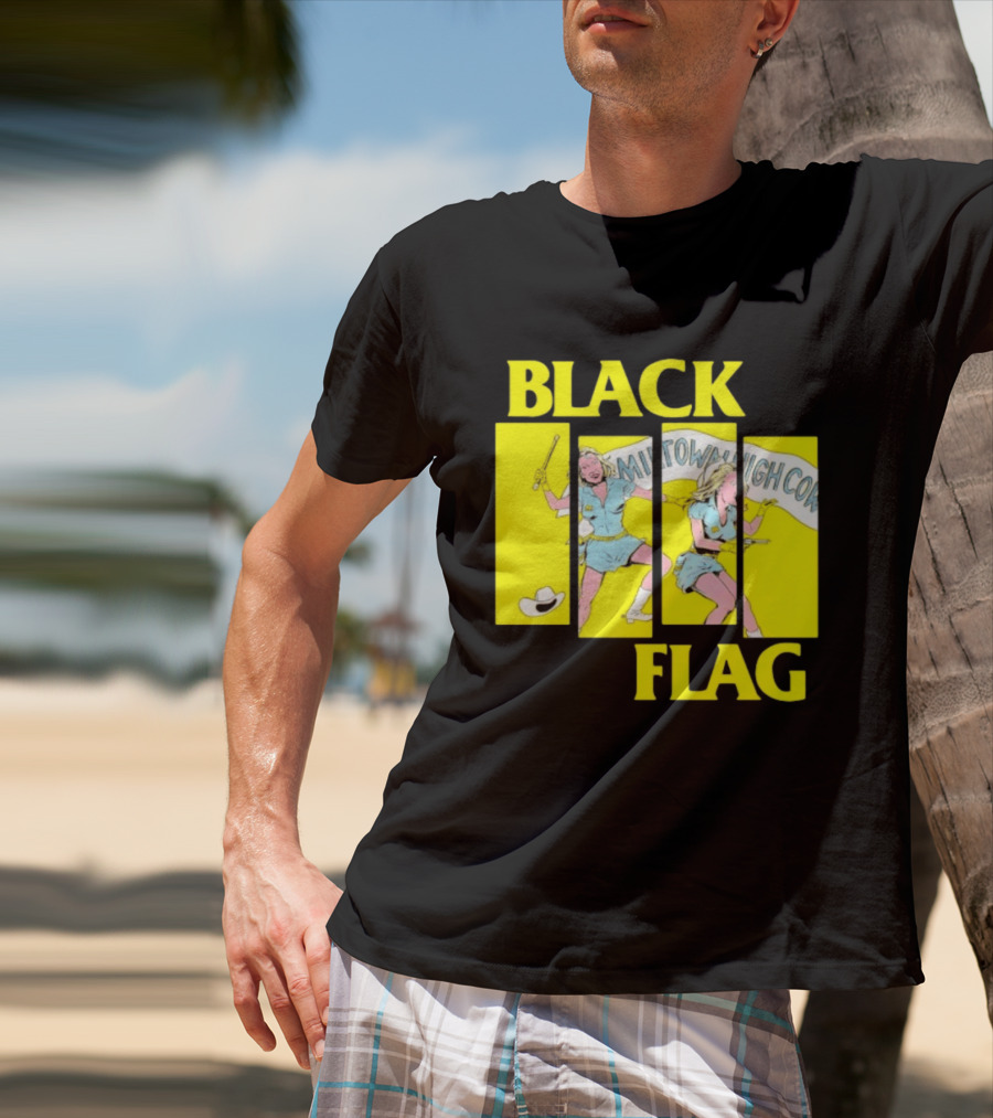 Black Flag Midtown High Comix Punk Rock Mid 20th Century T-Shirt