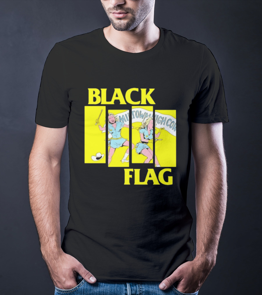 Black Flag Midtown High Comix Punk Rock Mid 20th Century T-Shirt