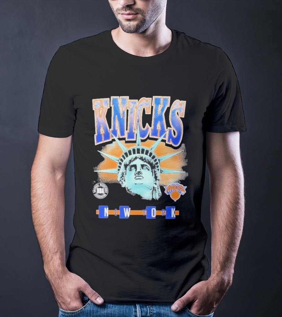 Knicks NBA N W O K Statue Liberty T-Shirt