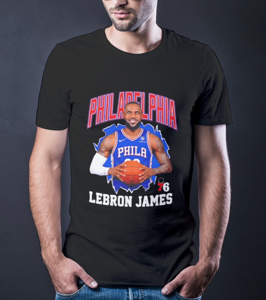 Philadelphia 76ers LeBron James Basketball Jersey Fan T-Shirt