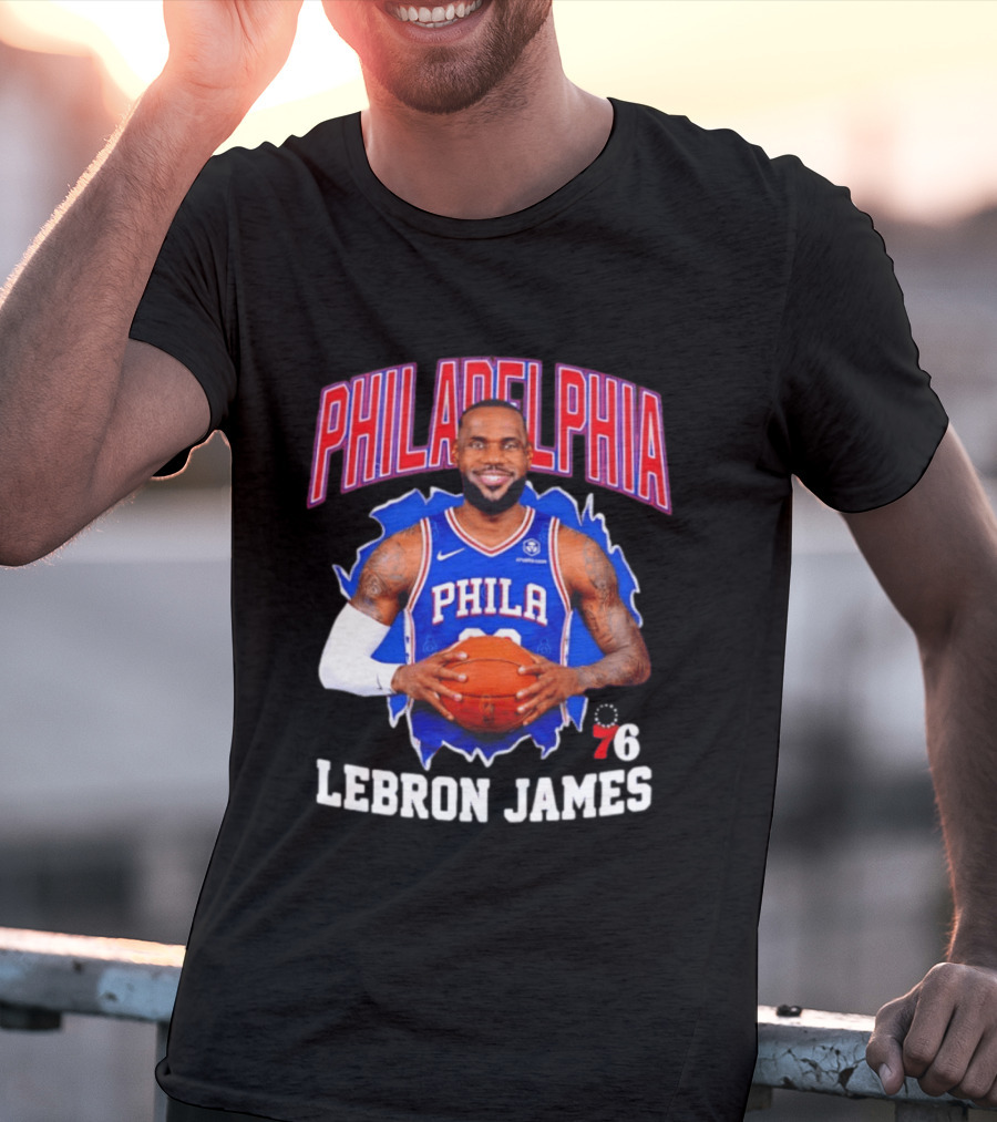 Philadelphia 76ers LeBron James Basketball Jersey Fan T-Shirt