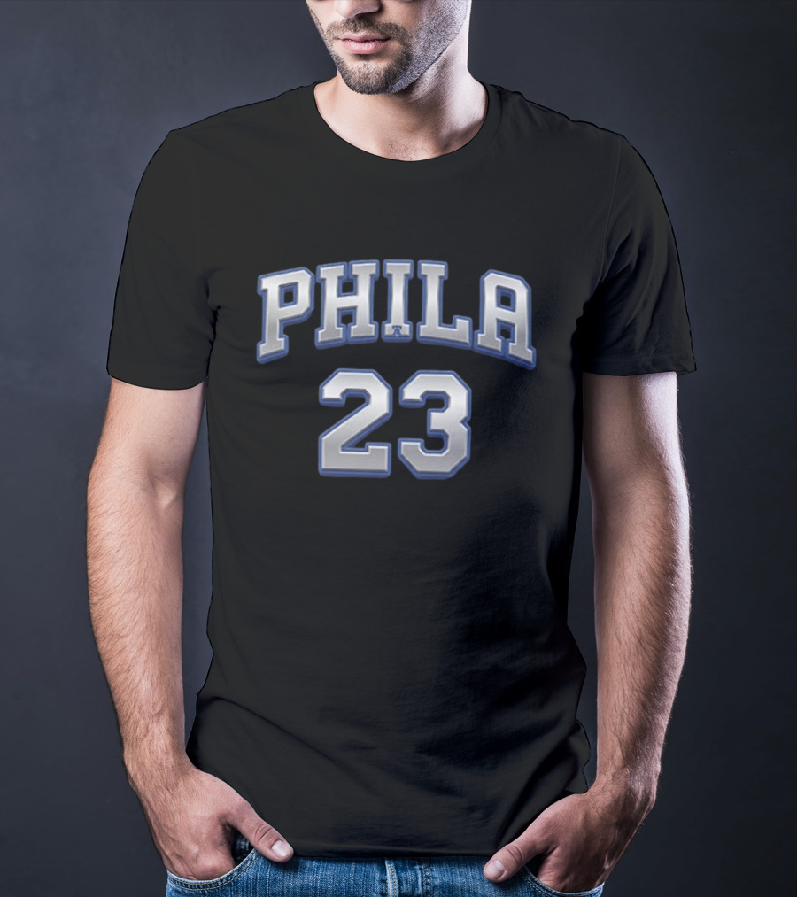 LeBron James 23 Philly Sixers Basketball Two Sided T-Shirt