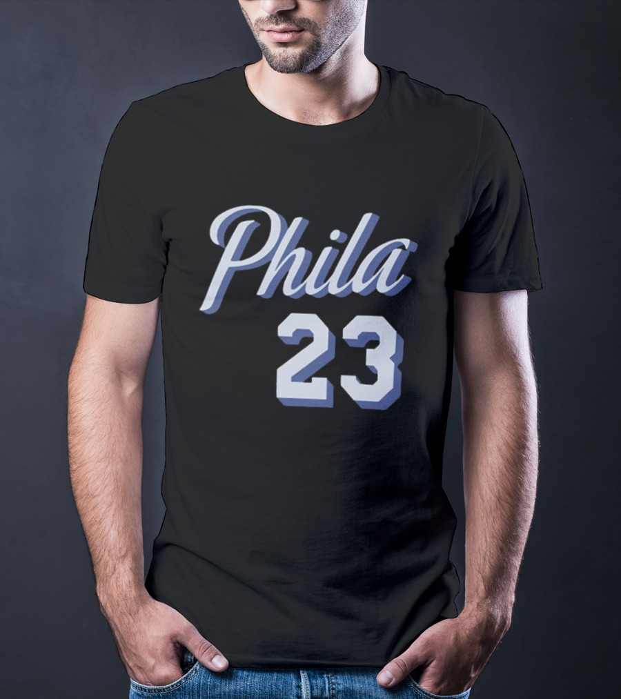 LeBron James 23 Phila 23 Philadelphia 76ers NBA Basketball Two Sided T-Shirt