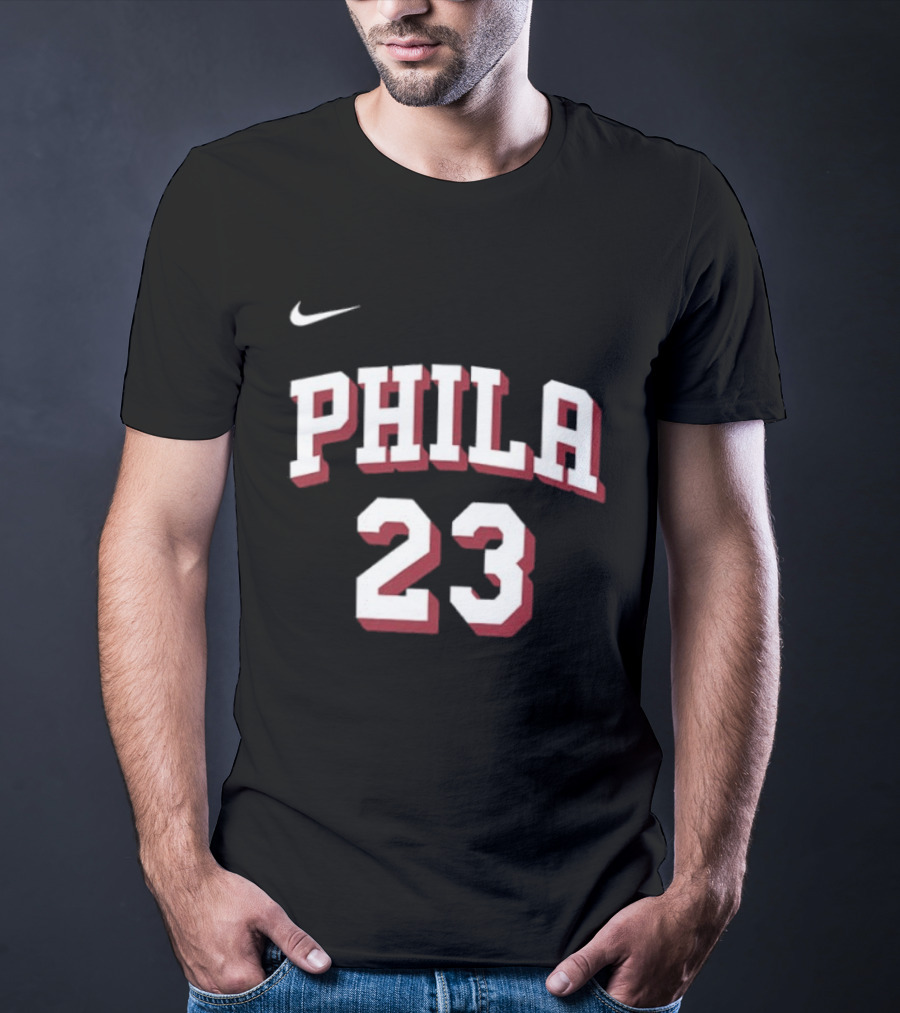 LeBron James 23 Phila 76ers Name Number Royal Nike T-Shirt