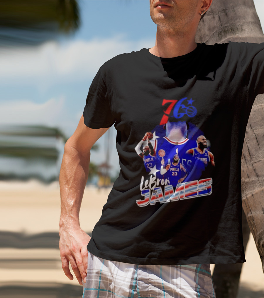 LeBron James Philadelphia 76ers 23 Player Collage T-Shirt