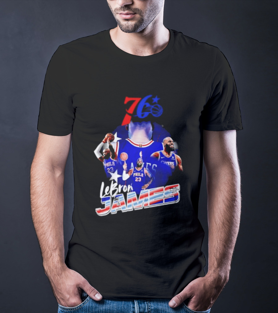 LeBron James Philadelphia 76ers 23 Player Collage T-Shirt