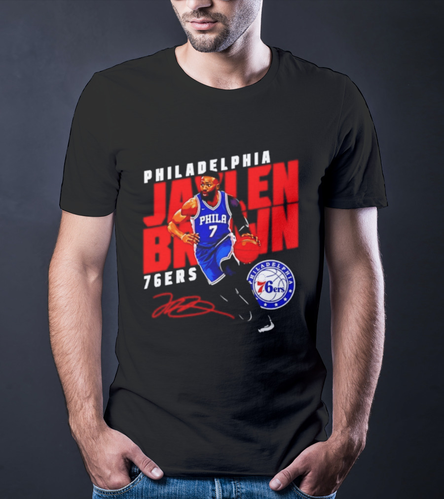 Philadelphia 76ers NBA Jalen Brown 7 Signature T-Shirt