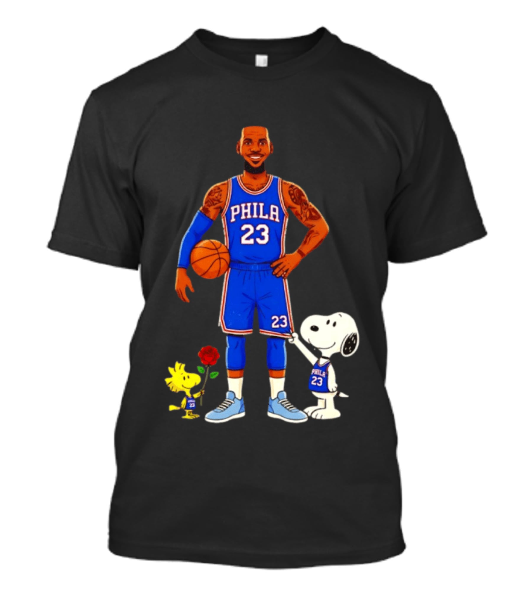 LeBron James Snoopy Woodstock Philadelphia Phila 23 Basketball T-Shirt