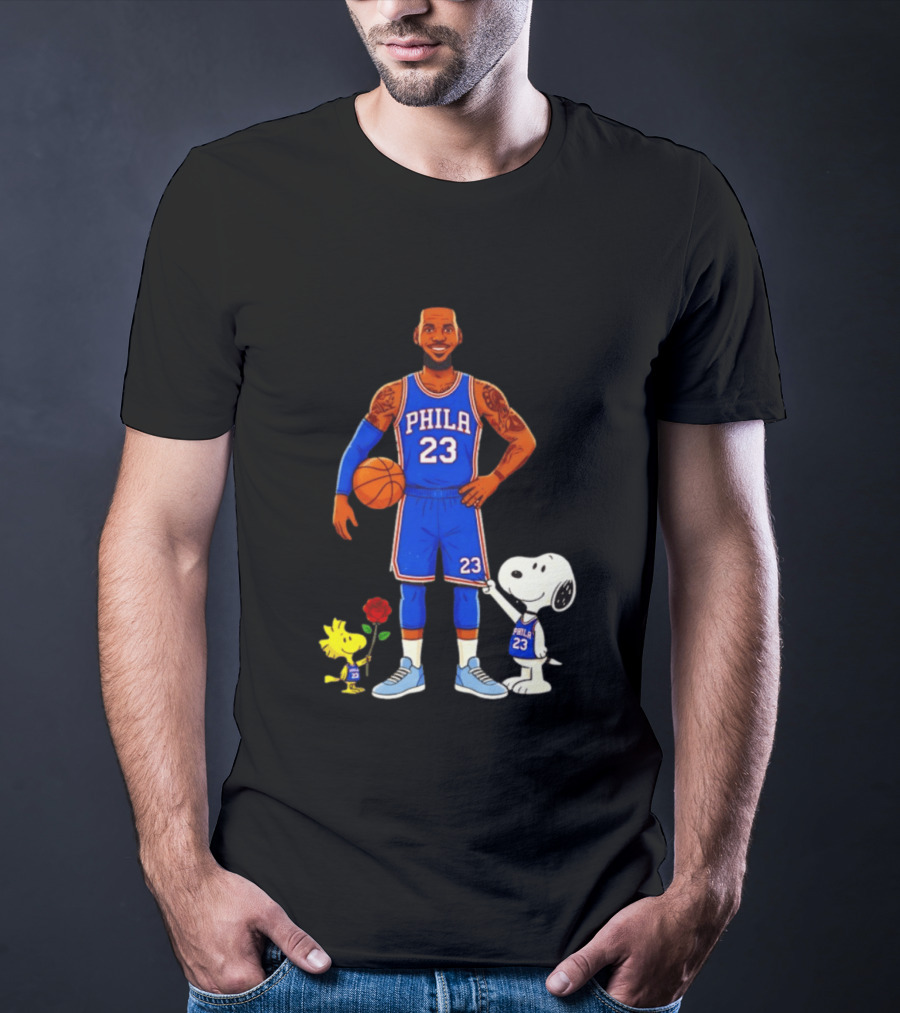 LeBron James Snoopy Woodstock Philadelphia Phila 23 Basketball T-Shirt