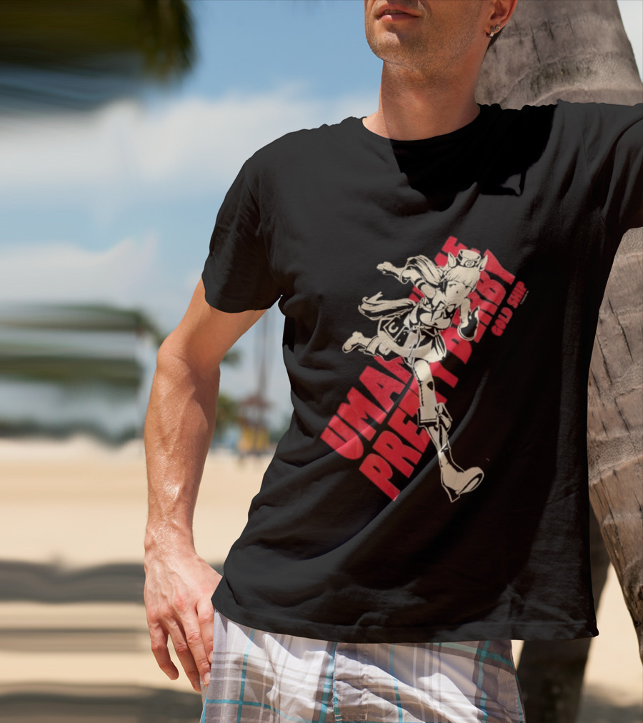 Umamusume Pretty Derby Gold Ship Anime Character Running Pose T-Shirt