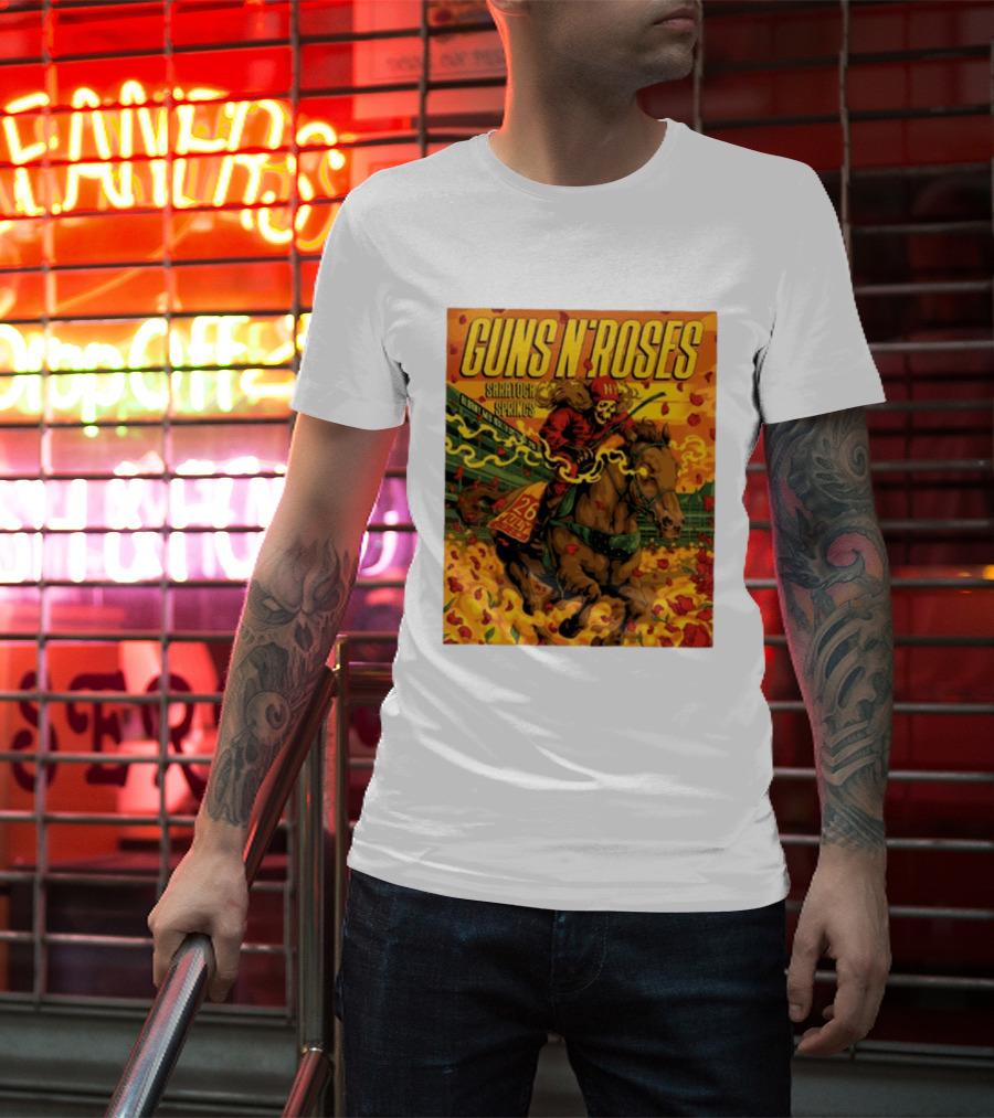 Guns N' Roses Saratoga Springs July 26 2026 Equestrian Skull Rider NY Event T-Shirt