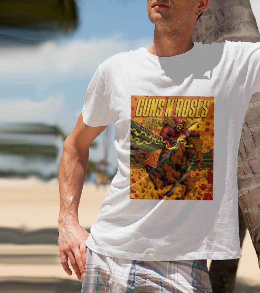 Guns N' Roses Saratoga Springs July 26 2026 Equestrian Skull Rider NY Event T-Shirt