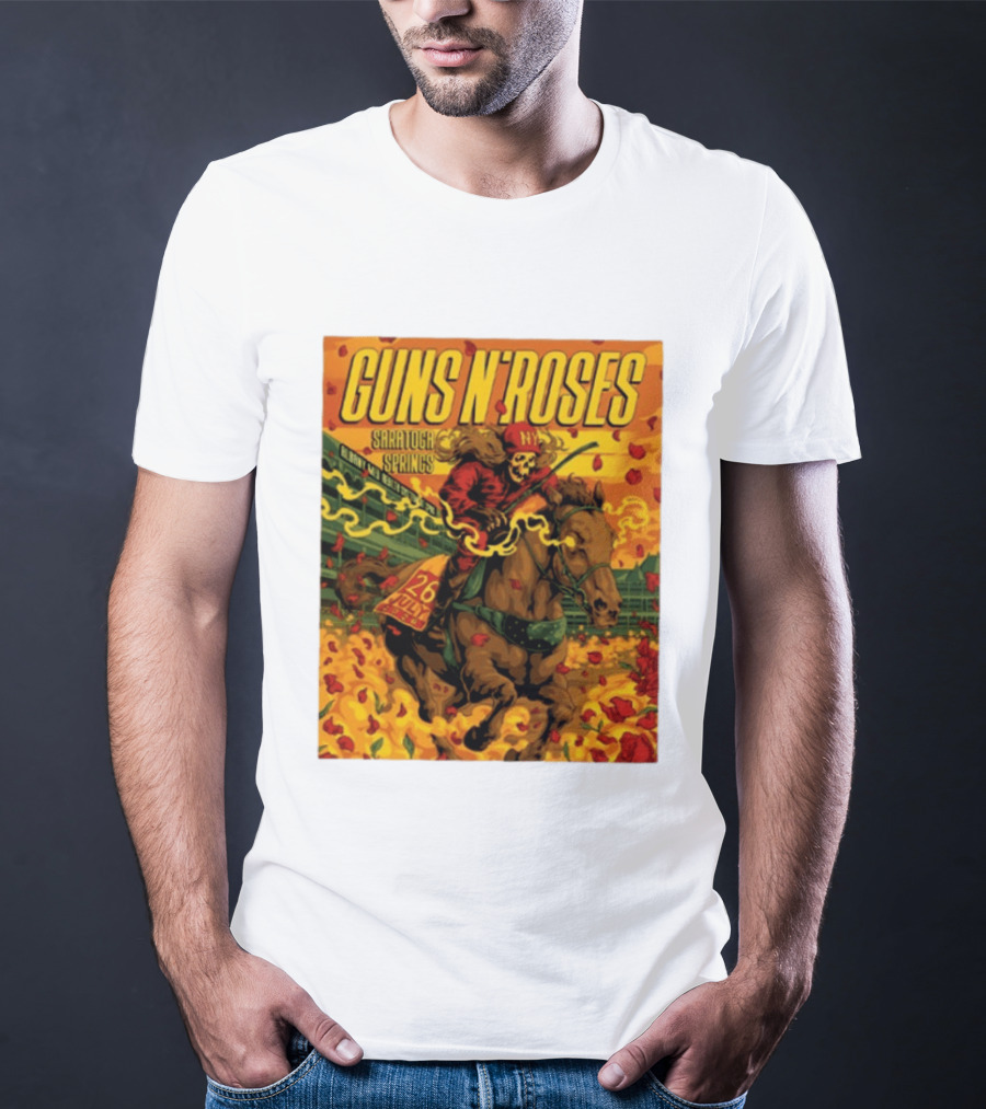Guns N' Roses Saratoga Springs July 26 2026 Equestrian Skull Rider NY Event T-Shirt